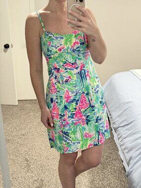 Lilly Pulitzer Shelli Stretch Shift Dress in Salt in the Air Size 2
